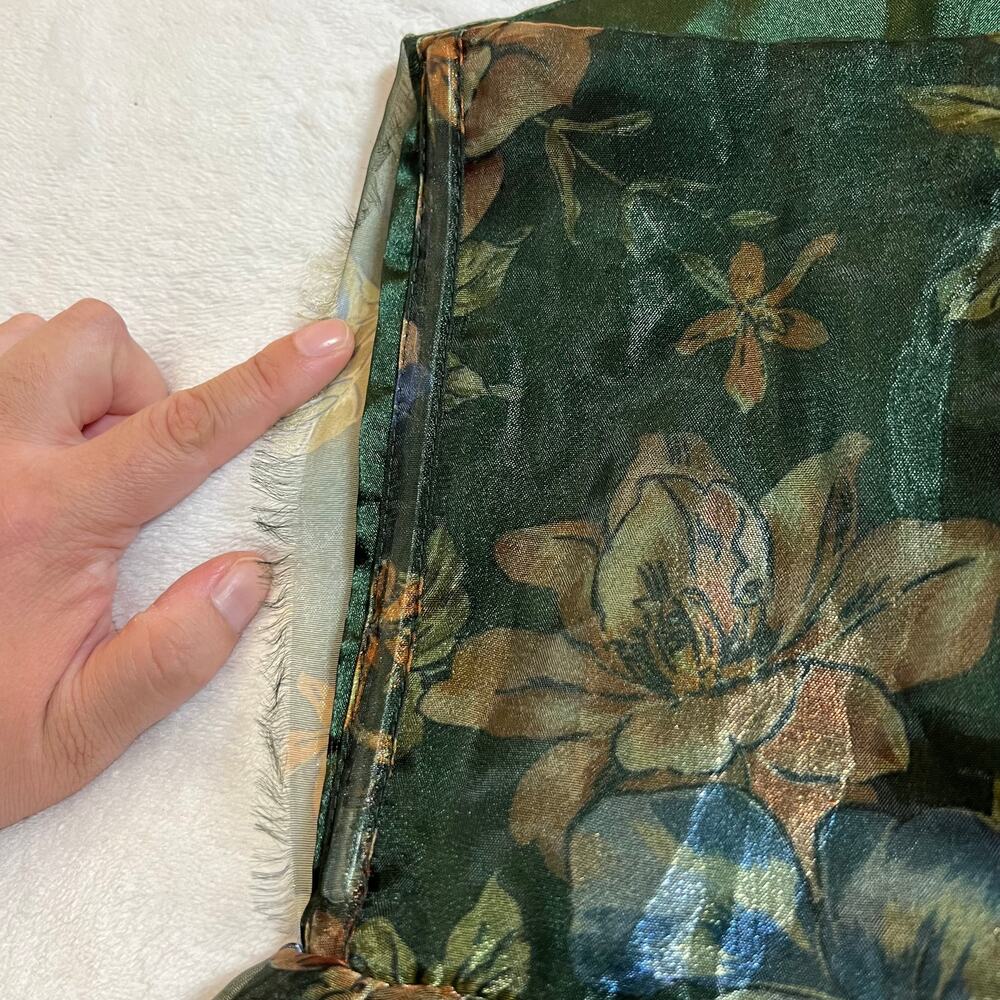 NEW Lulus Exclusive Glamour Green Floral Organza Tiered Maxi Dress Size 2X Boho - Picture 12 of 12